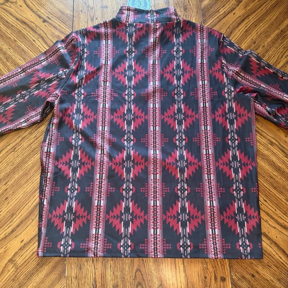 Men's Red and Black Geometric Sweatshirt - Picture 5 of 7